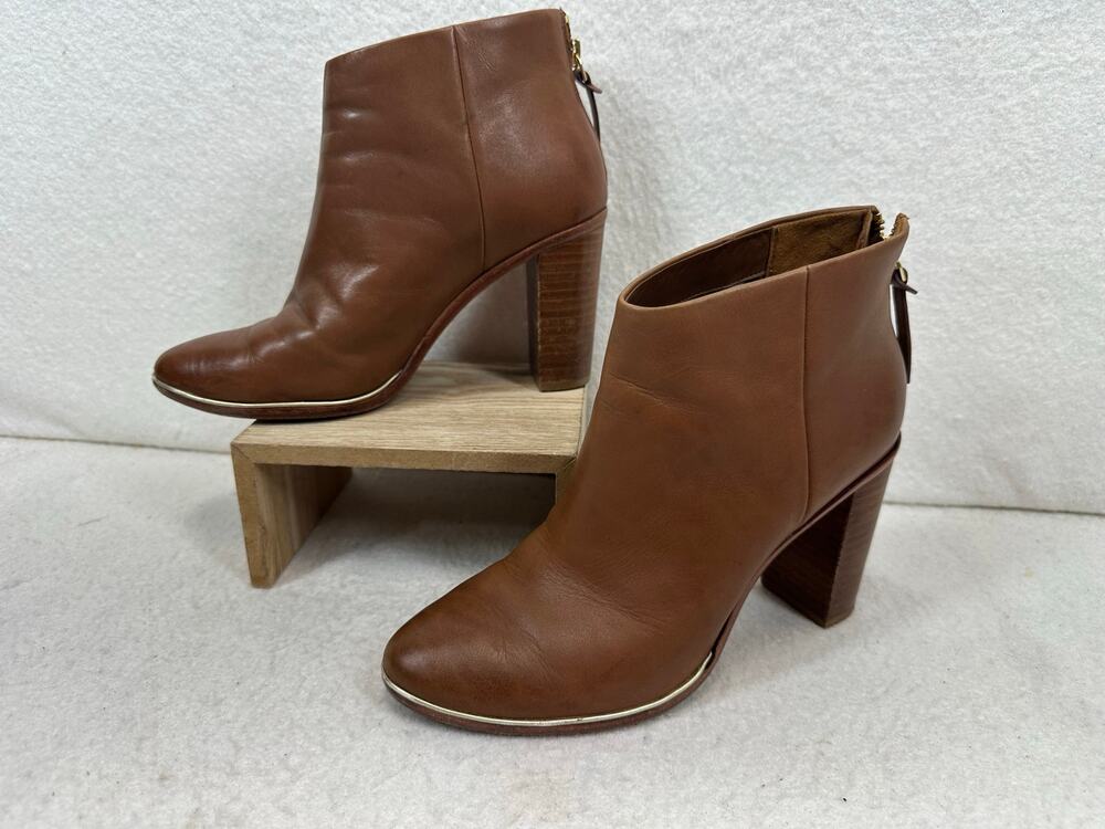 Ted Baker Lorca 3 Ankle Leather Boot SZ 38 (US 7) with Stacked Block Heel Boho